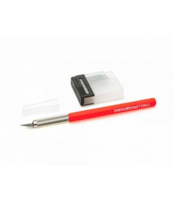 Дизайнерский нож с 25 дополнительными лезвиями, красная ручка TAMIYA 69938